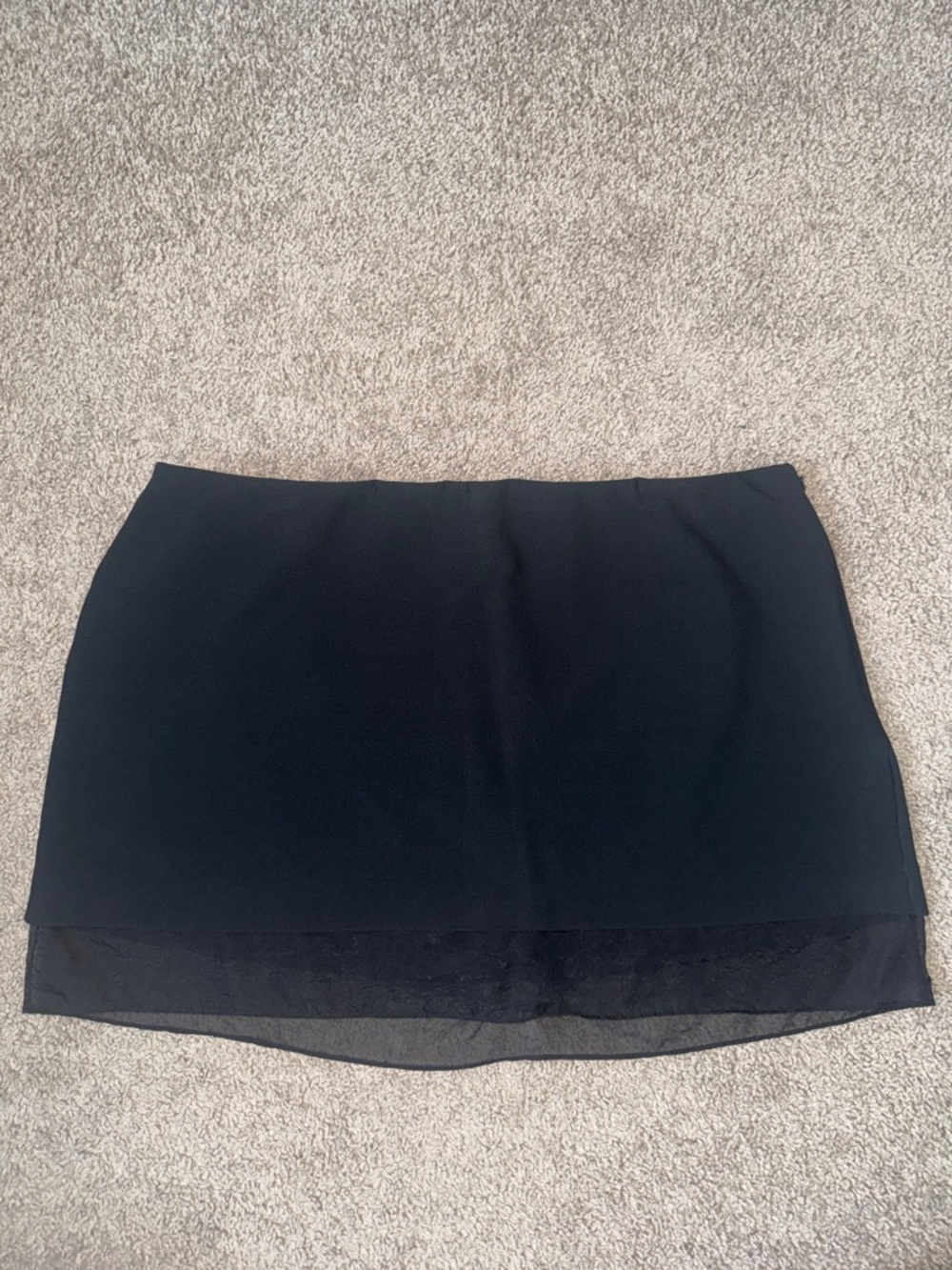 Abercrombie & Fitch Black Mini Skirt with Sheer Layer